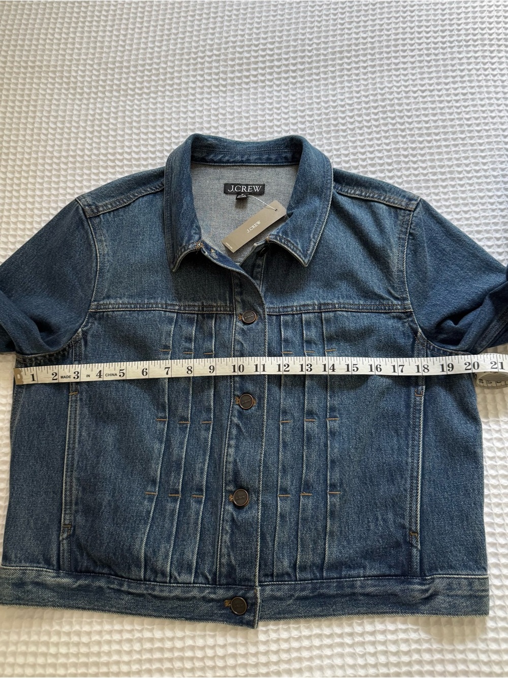 JCrew NWT Cropped Denim Jacket with Pintucks END OF SUMMER HOT DEAL $49🔥🔥 - Picture 11 of 14